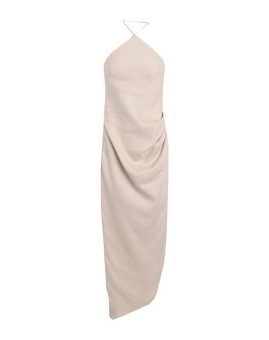 Nineminutes Woman Long Dress Sand Size 10 Linen In Beige