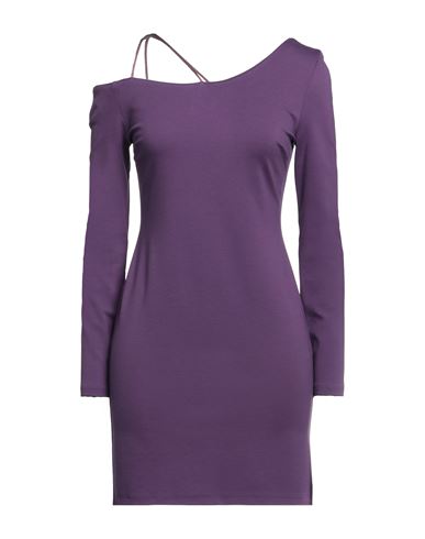 Soallure Woman Mini Dress Purple Size 4 Viscose, Nylon, Elastane