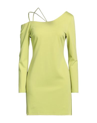 Soallure Woman Mini Dress Acid Green Size 6 Viscose, Nylon, Elastane