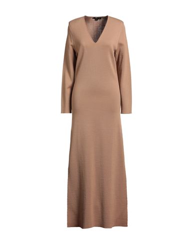 Seventy Venezia Woman Maxi Dress Camel Size S Wool, Acrylic, Polyester In Brown