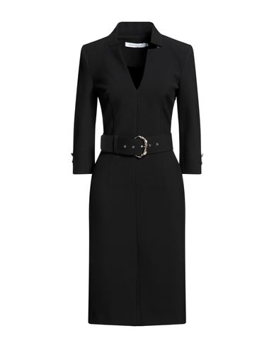 Simona Corsellini Woman Midi Dress Black Size 8 Polyester, Viscose, Cotton, Elastane