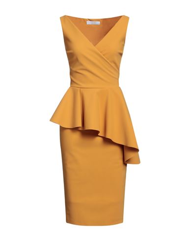 Chiara Boni La Petite Robe Woman Midi Dress Ocher Size 4 Polyamide, Elastane In Yellow