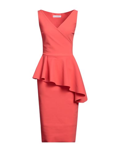 Chiara Boni La Petite Robe Woman Midi Dress Coral Size 6 Polyamide, Elastane In Red
