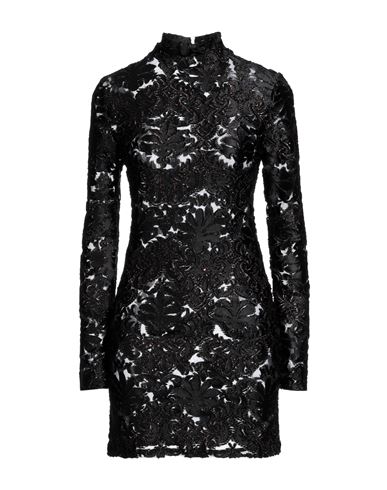 Vanessa Scott Woman Mini Dress Black Size L Polyester, Elastic Fibres