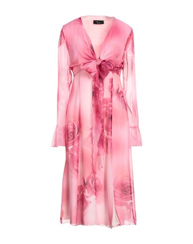 Blumarine Woman Midi Dress Fuchsia Size 10 Silk In Pink