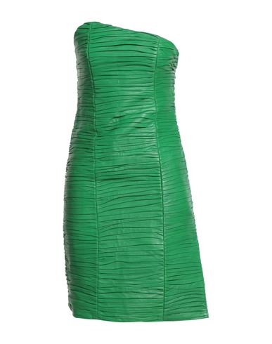 Remain Birger Christensen Woman Short Dress Green Size 8 Sheepskin