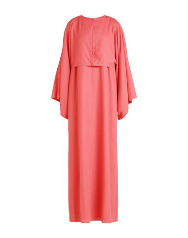 Agnona Woman Long Dress Coral Size 6 Cashmere In Red
