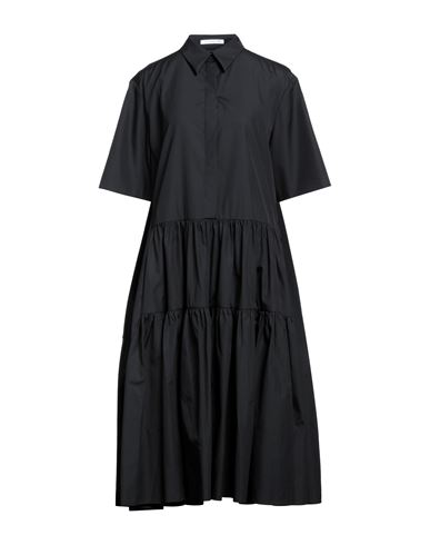 Cecilie Bahnsen Woman Midi Dress Black Size 6 Cotton In Black