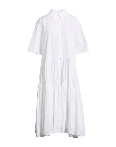 Cecilie Bahnsen Woman Midi Dress White Size 6 Cotton In White