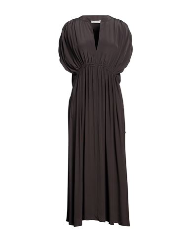 Liviana Conti Woman Maxi Dress Dark Brown Size 8 Acetate, Silk