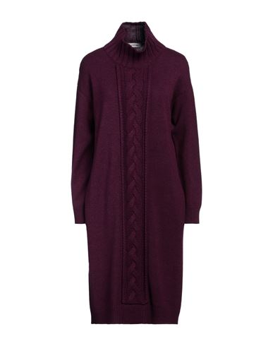 Shop Le Tricot Perugia Woman Mini Dress Dark Purple Size M Virgin Wool, Silk, Cashmere