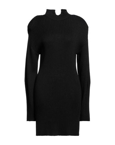 Shop Akep Woman Mini Dress Black Size 10 Wool, Acrylic