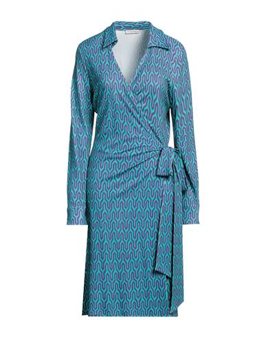 Camicettasnob Woman Midi Dress Turquoise Size 8 Viscose, Elastane In Blue