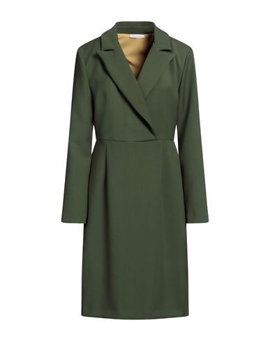 Camicettasnob Woman Midi Dress Military Green Size 10 Polyester, Rayon, Elastane