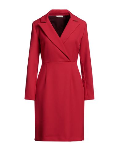 Camicettasnob Woman Midi Dress Red Size 10 Polyester, Rayon, Elastane