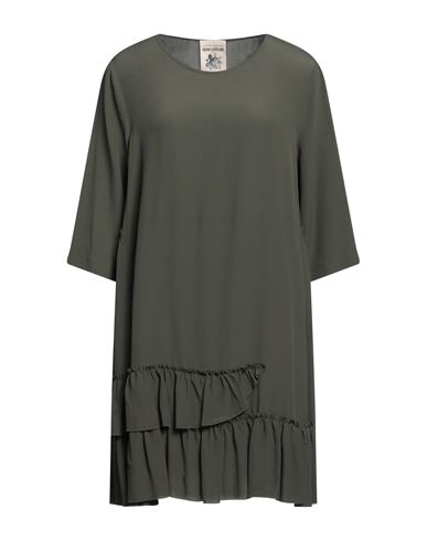 Semicouture Woman Mini Dress Military Green Size 6 Acetate, Silk