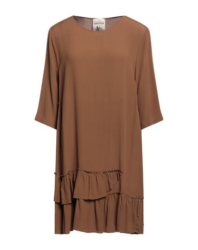 Semicouture Woman Mini Dress Camel Size 4 Acetate, Silk In Beige