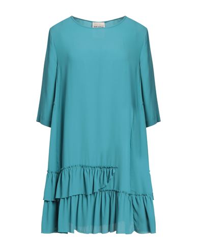 Semicouture Woman Mini Dress Turquoise Size 8 Acetate, Silk In Blue