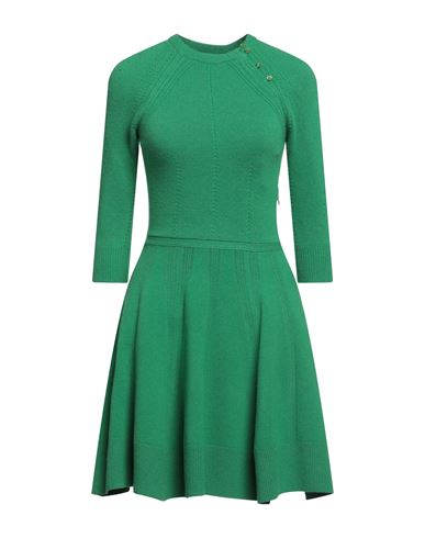 Ermanno Scervino Woman Short Dress Green Size 8 Wool, Cashmere, Polyamide, Elastane