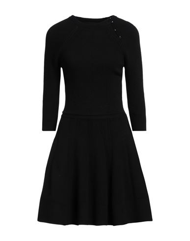 Shop Ermanno Scervino Woman Mini Dress Black Size 8 Wool, Cashmere, Polyamide, Elastane