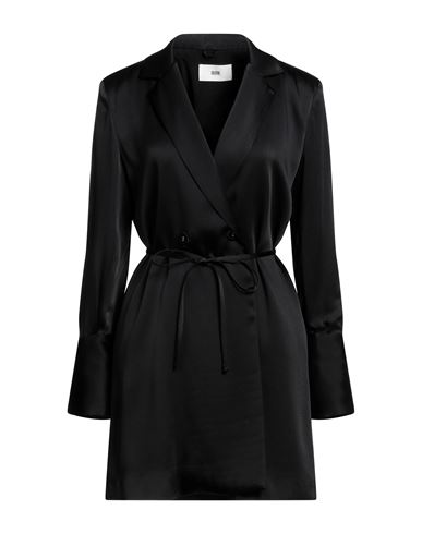 Solotre Woman Short Dress Black Size 8 Polyester, Metal, Elastane, Viscose, Acetate