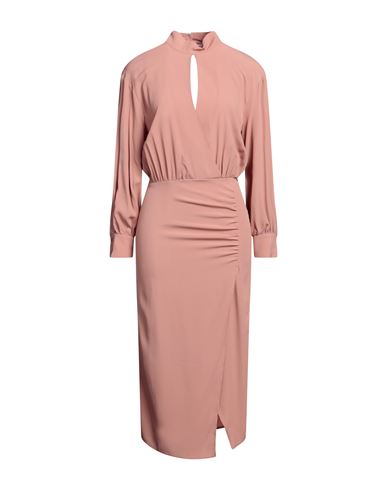 Solotre Woman Midi Dress Pastel Pink Size 4 Acetate, Silk
