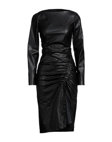 Suoli Woman Midi Dress Black Size 10 Polyurethane