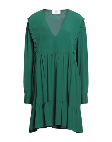 Solotre Woman Mini Dress Green Size 8 Acetate, Silk