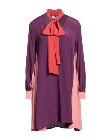 Ottod'ame Woman Mini Dress Deep Purple Size 6 Acetate, Silk