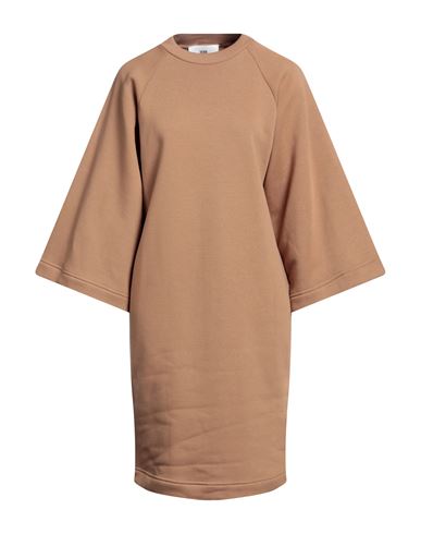 Solotre Woman Midi Dress Camel Size 1 Cotton, Polyester, Elastane In Beige