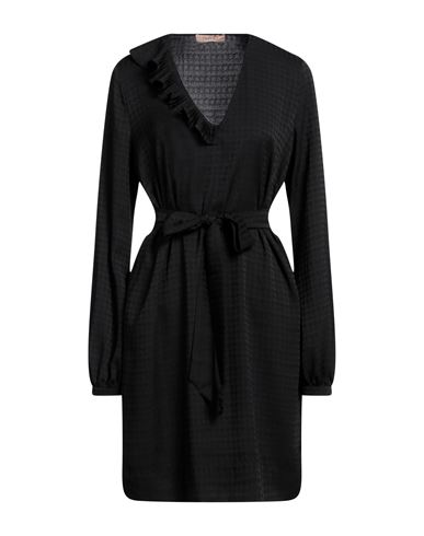 Twinset Woman Short Dress Black Size 8 Polyester
