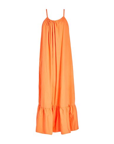 8 By Yoox Cotton Maxi Dress Woman Long Dress Orange Size 12 Cotton