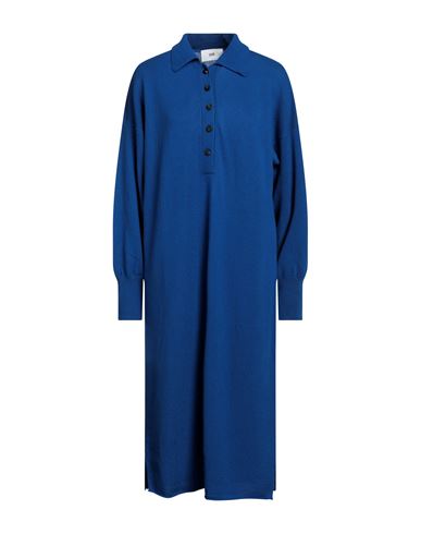 Solotre Woman Midi Dress Bright Blue Size 4 Cashmere