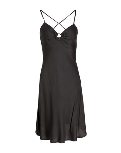 8 By Yoox Viscose Mini Slip Dress Woman Short Dress Black Size 12 Viscose