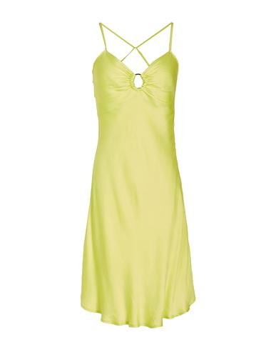 8 By Yoox Viscose Mini Slip Dress Woman Short Dress Acid Green Size 12 Viscose
