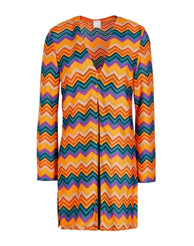 8 By Yoox Jersey Kaftan Dress Woman Cardigan Orange Size Xl Polyester, Elastane
