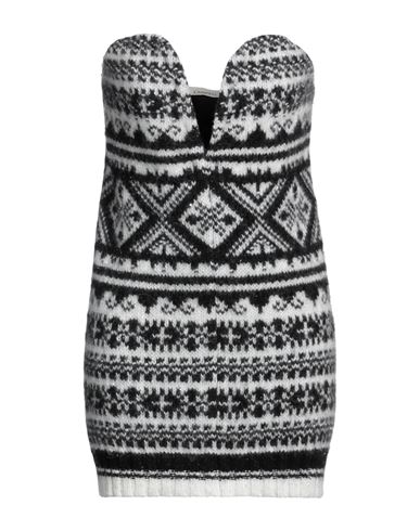 Laneus Woman Mini Dress Black Size 8 Polyamide, Alpaca Wool, Virgin Wool, Polyester