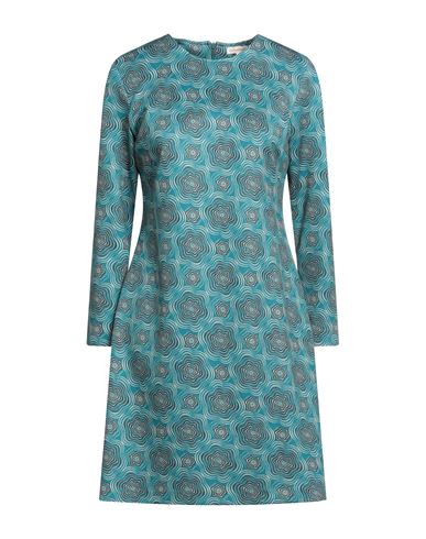 Camicettasnob Woman Mini Dress Turquoise Size 10 Viscose, Polyester, Elastane In Blue