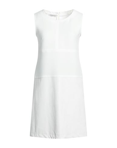 Biancoghiaccio Woman Mini Dress Off White Size 12 Polyester, Viscose, Elastane, Polyurethane