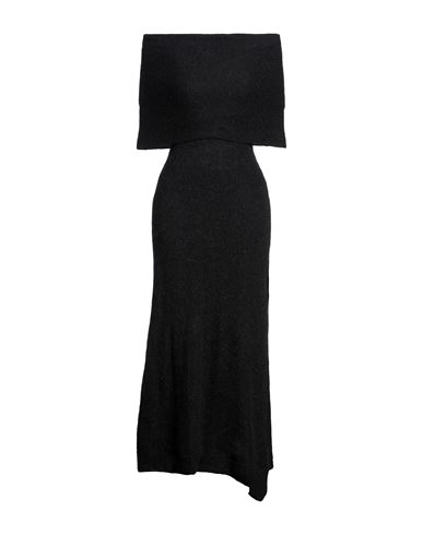Philosophy Di Lorenzo Serafini Woman Midi Dress Black Size 4 Polyamide, Mohair Wool, Wool