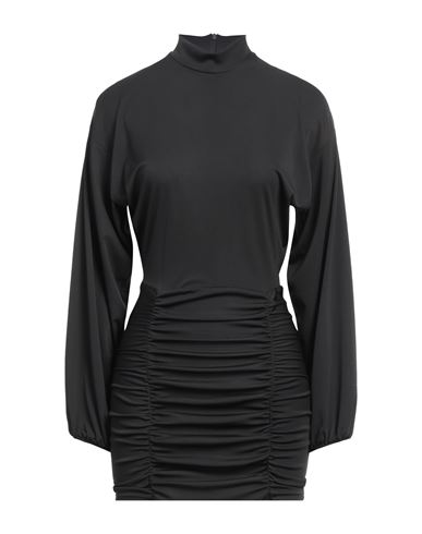 Dondup Woman Mini Dress Black Size L Polyester, Elastane