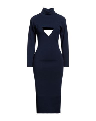 Meimeij Woman Midi Dress Navy Blue Size 4 Viscose, Polyester