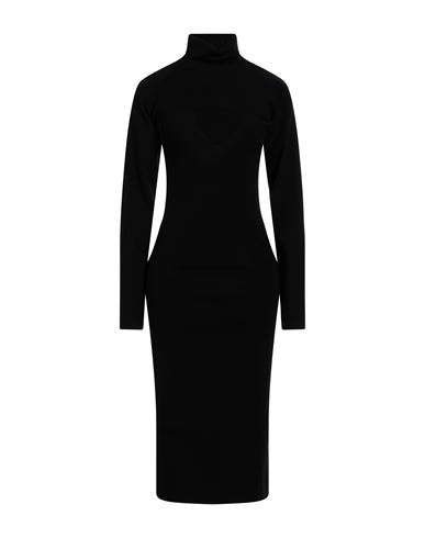 Meimeij Woman Midi Dress Black Size 6 Viscose, Polyester