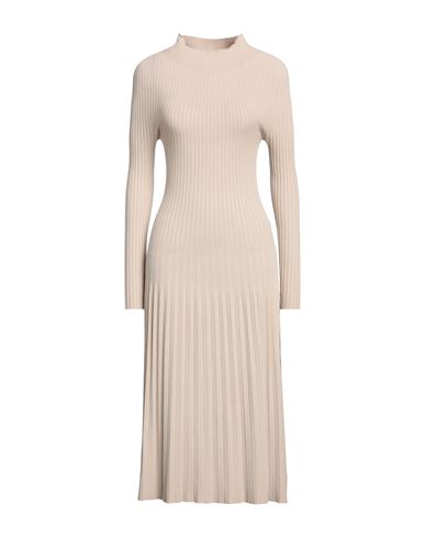 Kate By Laltramoda Woman Midi Dress Beige Size 2 Viscose, Polyamide