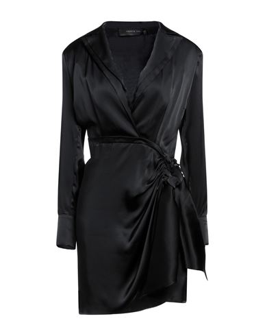 Federica Tosi Woman Mini Dress Black Size 6 Acetate, Silk