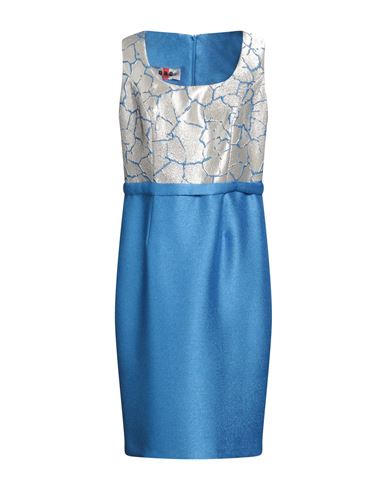 Dnc By Antonio D'errico Woman Midi Dress Azure Size 14 Polyester, Metallic Fiber In Blue