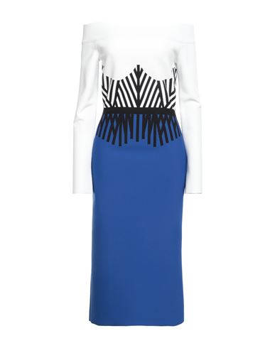 Alexander Mcqueen Woman Midi Dress Blue Size S Viscose, Polyester, Polyamide, Elastane
