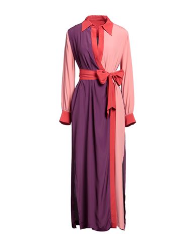 Ottod'ame Woman Midi Dress Purple Size 4 Acetate, Silk
