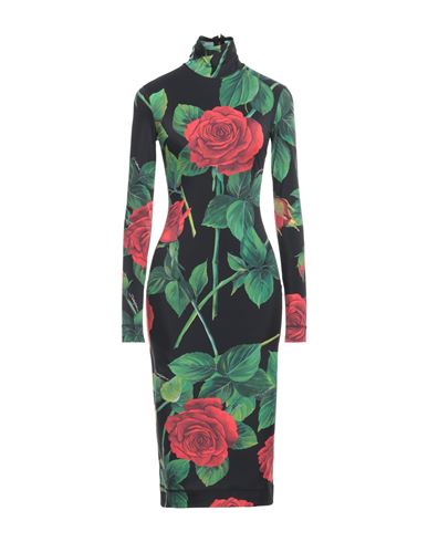 Dolce & Gabbana Woman Midi Dress Black Size 10 Polyamide, Elastane In Black
