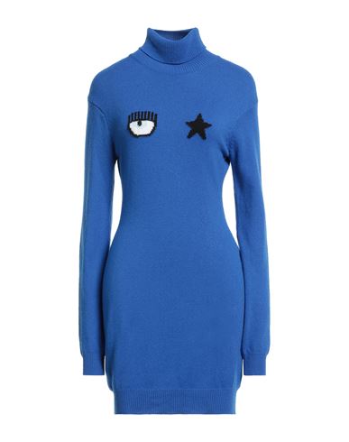 Chiara Ferragni Woman Turtleneck Blue Size S Wool, Viscose, Nylon, Cashmere In Blue